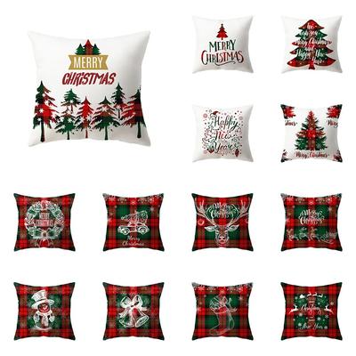 Christmas Theme Christmas Decoration Printing Pattern Cushion Cover Home Living Room Sofa Decoration Pillow Pillow Cover