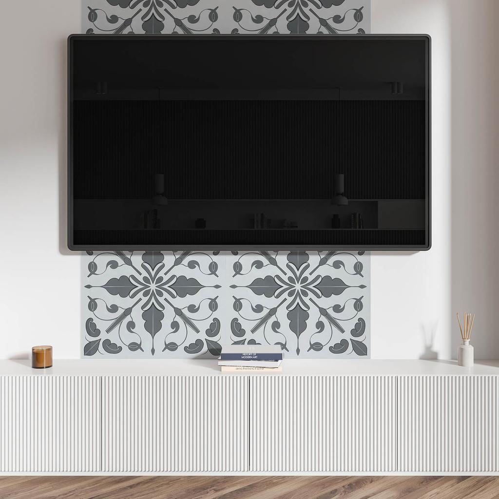 Self-adhesive PVC Dining Room Panel with Graphics 120x60 Cm Symmetric Plant Motif