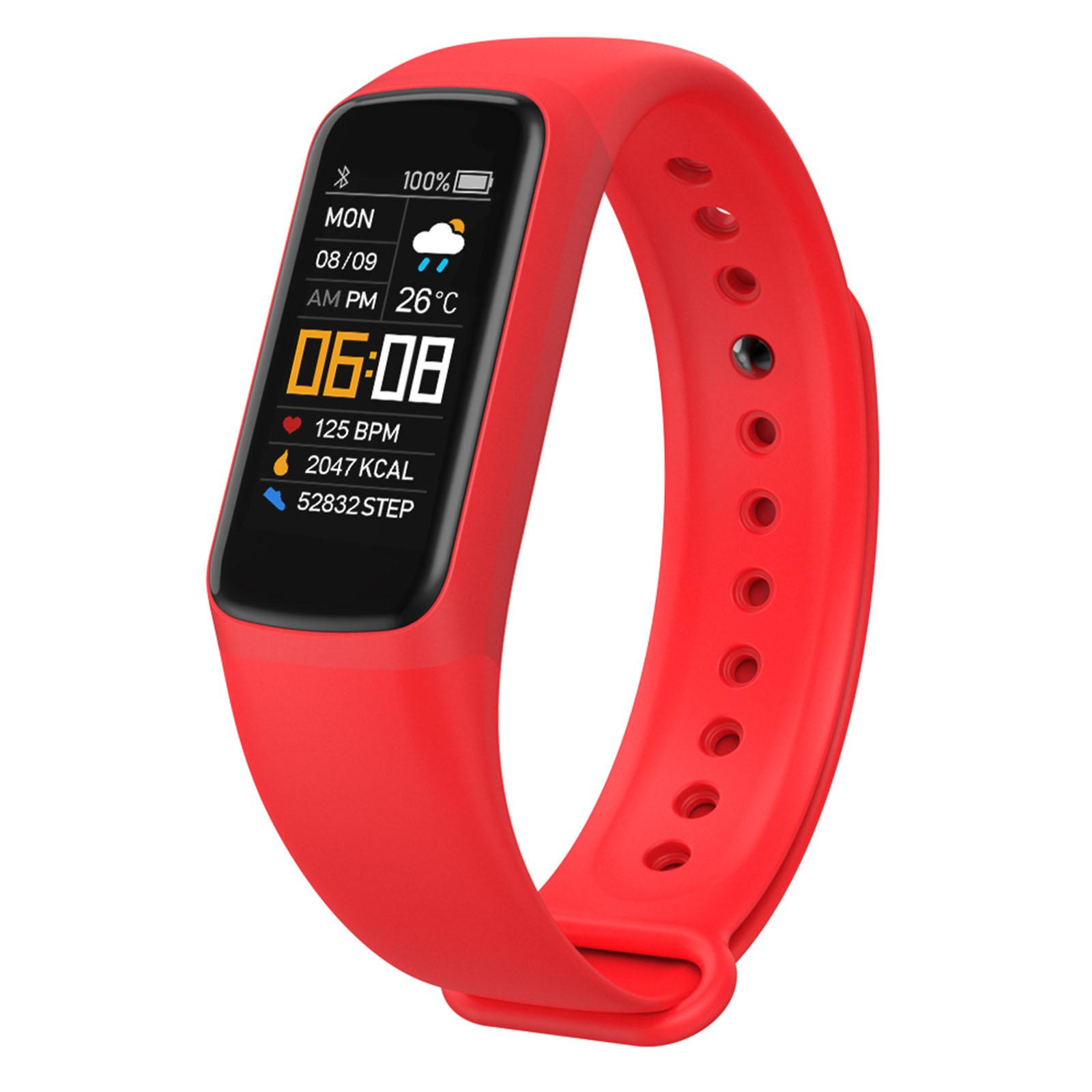

Фитнес-трекер Bluetooth-совместимый для iOS-Android-устройств с мониторингом артериального давления и пульса Напоминание о сидячем положении красный