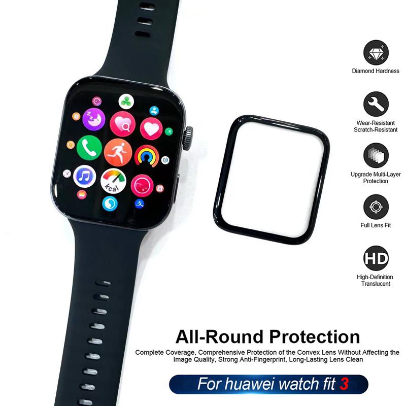 Fullt buet skjermbeskytter for Huawei Watch FIT 3 tilbehør 9D skjermbeskytter for Huawei Watch FIT 3 uten glass