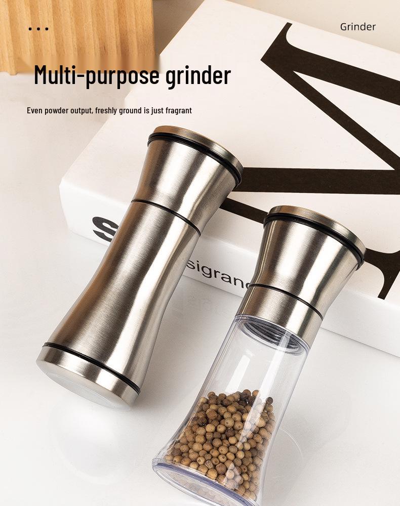 Titanium-Plated Stainless Steel Spice Grinder for Sea Salt and Black Pepper