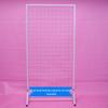Double-Sided Wire Mesh Grid Rack: Floor-Standing Wrought Iron Display for Supermarkets, Exhibitions, Street Stalls, and Storage.