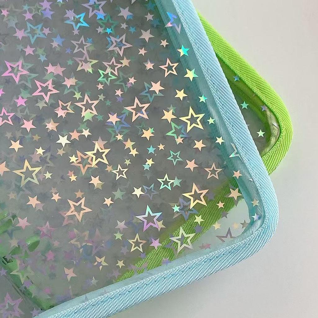 6-Hole Album Storage Binder with Zipper Sticker Storage Organizer Water Resist for Storing Postcards Photos Ticket Stubs