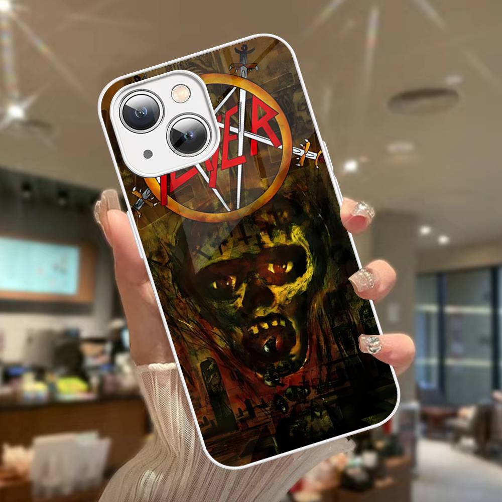 Slayer Heavy Metal Band Music For IPhone 14 13 12 Mini 11 Pro XS Max X XR 14 Plus Tempered Glass Cover