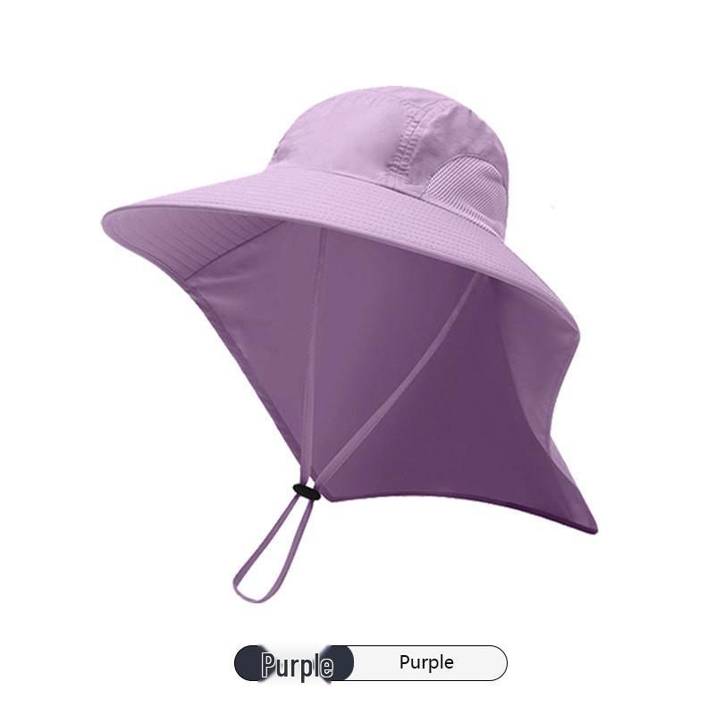 Men's Summer UV Protection Fishing Hat with Large Brim and Full Face Shield