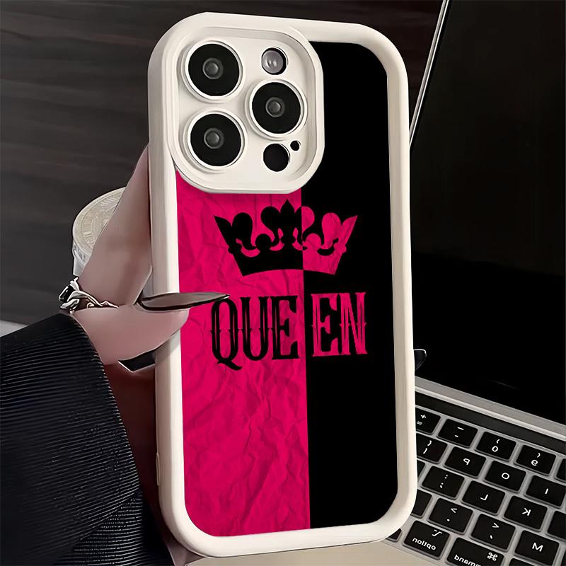 Phone Case for iPhone 17 Air 16E 15 16 Pro Max Queen King Couple Theme Cover 14 Plus 13 12 Mini Soft Shell Silicone Fundas