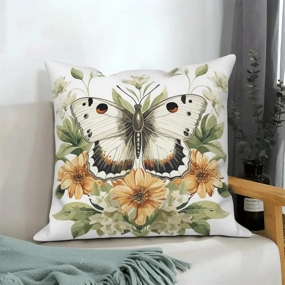 Home Decoration Cushion Cover Butterfly Flower Pillow Cover Sofa Car Decoration Pillow Cover
