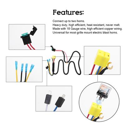 Universal 12V 24V Horn Cable Relay For Grille Mount Blast Tone Horns Motorcycle Horn Wire Wiring Harness Kit For Car