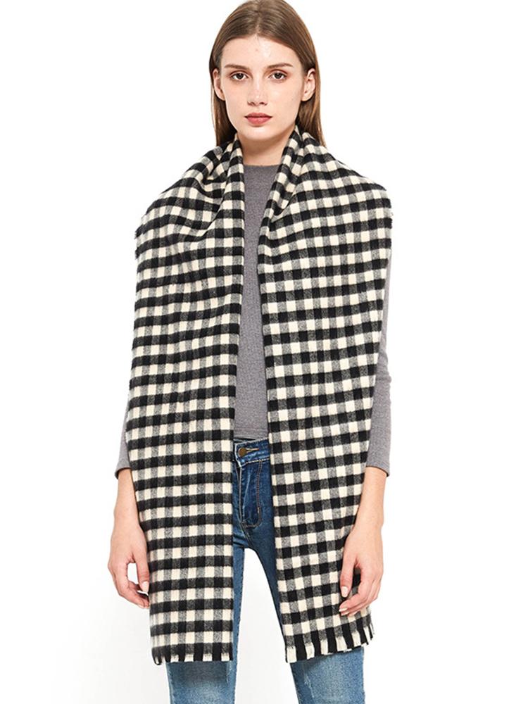 Imitation Cashmere Women Scarf Autumn Winter Small Plaid Scarve Pashmina Mujer Female Echarpe Hiver Foulard Bufanda Shawl Unisex