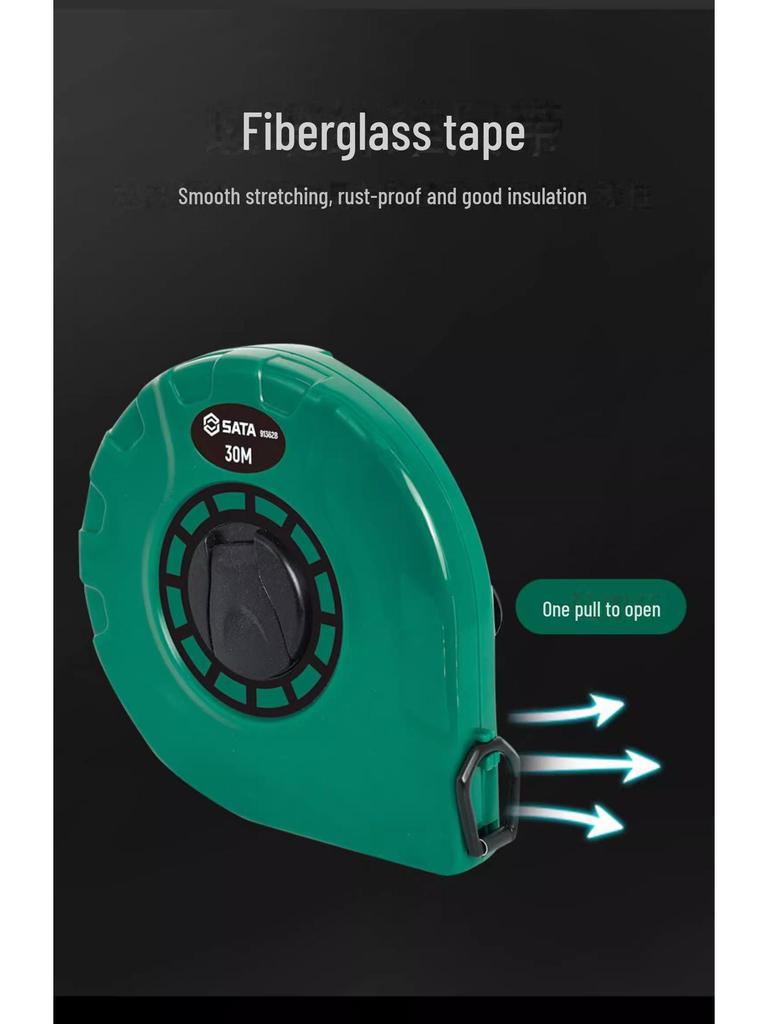 Shida High-Precision Long Steel Tape Measure - 20m/30m/50m Soft Construction Ruler, Models 91351B/91353B