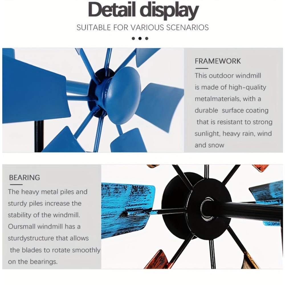 Kreativ metallvindmølle utendørs dekorasjon smijerns hagepynt flyform mote vindmølle egnet for jul Halloween hjemmedekorasjon
