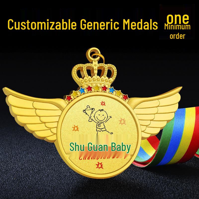 Custom Gold Foil Medals for Children s Sports and Academic Achievements Detailed Description