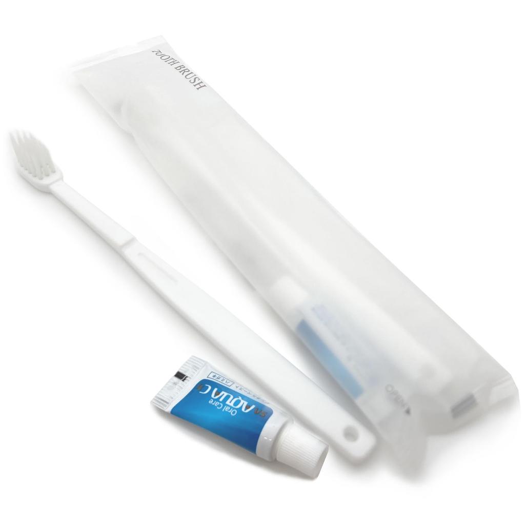 Toothbrush Tapered Type with Toothpaste 100 24-hole (3g) (matte Pieces, White) (200 Pieces)