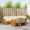Outdoor Corner Sofa Set with Cushions 7 pcs Natural and Cream