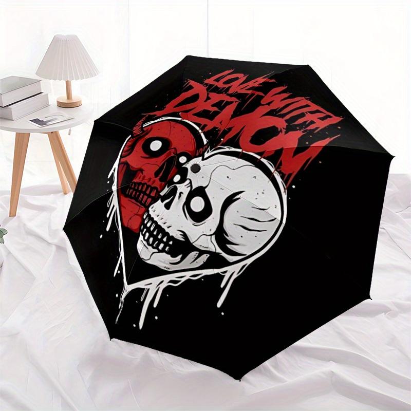 

1pc Love Demon Automatic Open 8-Rib Windproof Umbrella, Travel & Commuting, Suitable for All Seasons