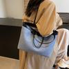 Leisure commuting large-capacity bag, women's big bag, new denim shoulder bag, college student tote big bag