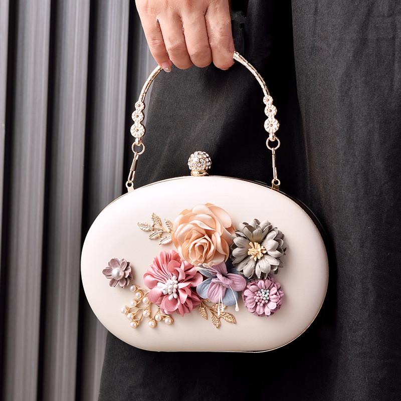 2025 Fashion Designer Three-dimensional Flower Party Clutch Bag Luxury Women's 3D Appliques Handbags New Wedding Evening Bags