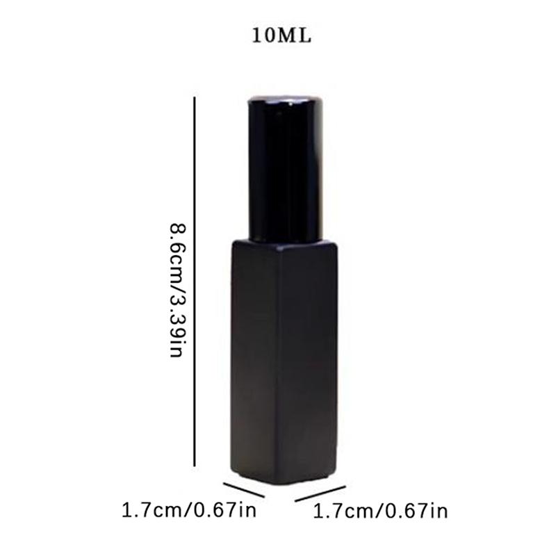Portable Perfume Bottle Black Mini Cosmetic Container Sample Atomizer Glass Empty Refillable Bottle For Traveling