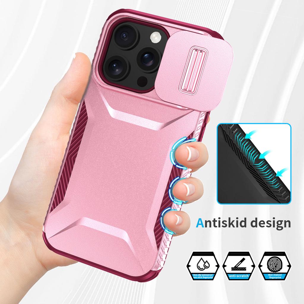 For iPhone 14 Pro Case TPU+PC Phone Cover with Sliding Lens Protection