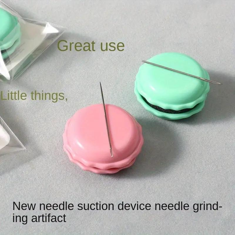 Macaron Color Cross Stitch Gadget Accessories Magnetic Needle Suction Box Needle Sharpener Small Box Storage Embroidery Needle Sewing Box