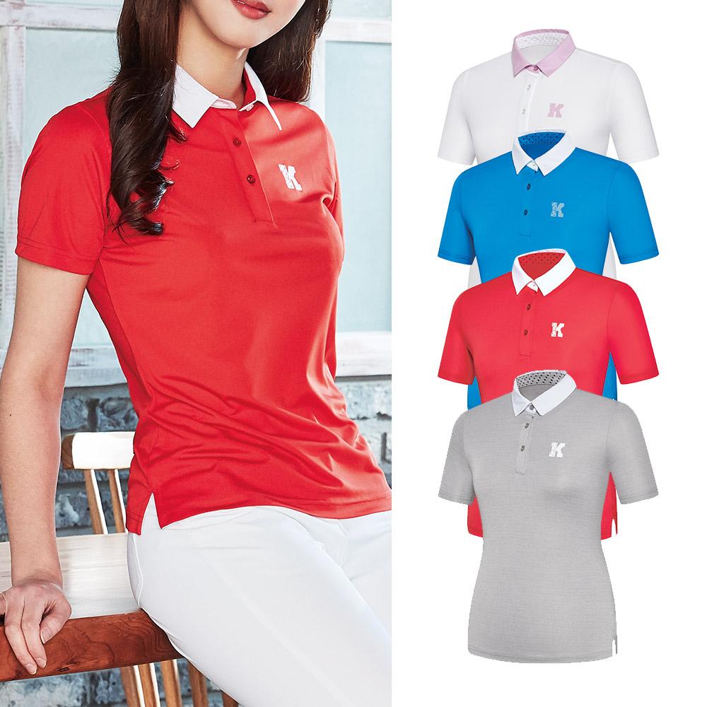 KOLPING Women'S Cooling Hiking Collared Short Sleeve T-Shirt Chamber Krt4816W