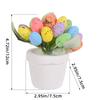 1PC Simulation Easter Eggs Colorful Artificial Bird Eggs Easter Egg Flower Pot Desktop Decoration