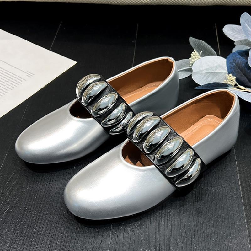 

Модные панк-туфли-лоферы с серебристой отделкой из бисера для женщин, удобные балетки-слипоны на плоской подошве, женские туфли на танкетке, мокасины для женщин 35 серебряный