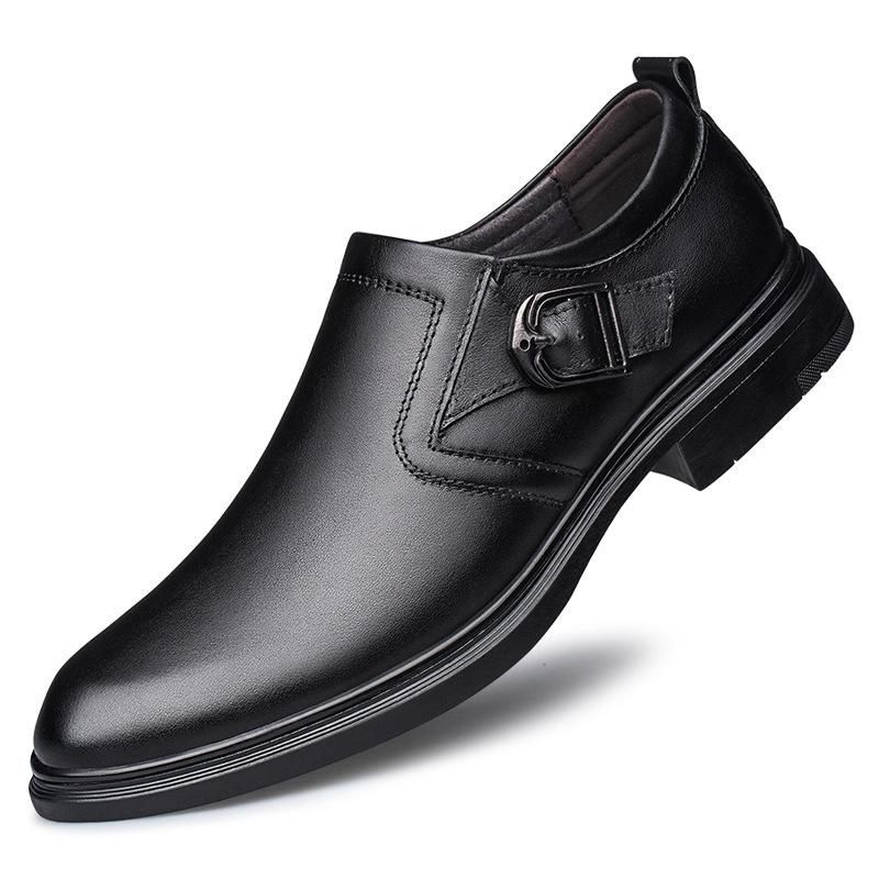 Men s Autumn Formal Leather Slip-On Loafers with Embossed Crocodile Pattern 39