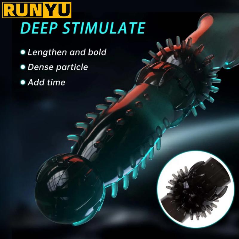 Penis Extend Sleeve with Vibrator Reusable Condoms Dildo Dick Enhancer Delay Ejaculation Cock Rings Sex Toys for Men