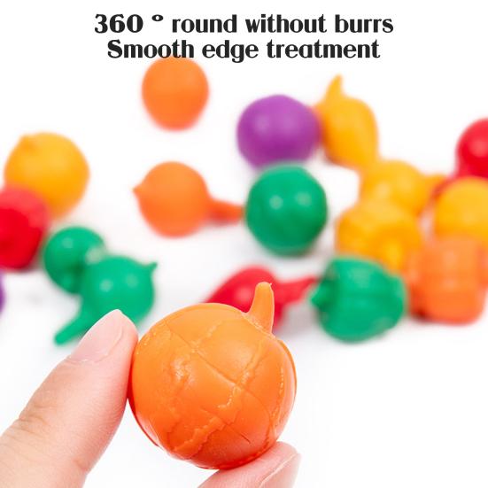 1 Set Wooden Color Sorting Cup Fine Motor Skills 10 Colors Ball Matching