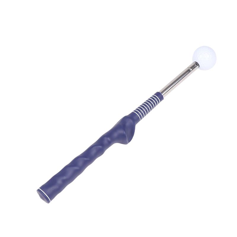 Golf Retractable Swing Practice Stick Trainer Golf Sound Assistant Practitioner Anti-Slip Rubber Grip Posture Aid Corrector