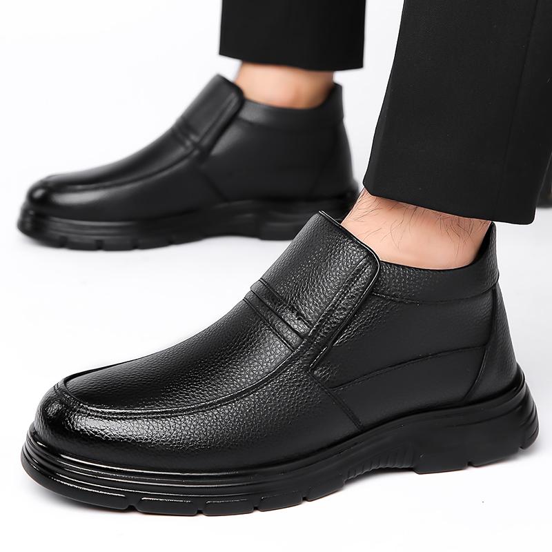 Men ankle boots lace up Casual Shoes Outdoor plush warm snow Motorcycle Boots Fashion Casual Autumn Winter snow Boots for men
