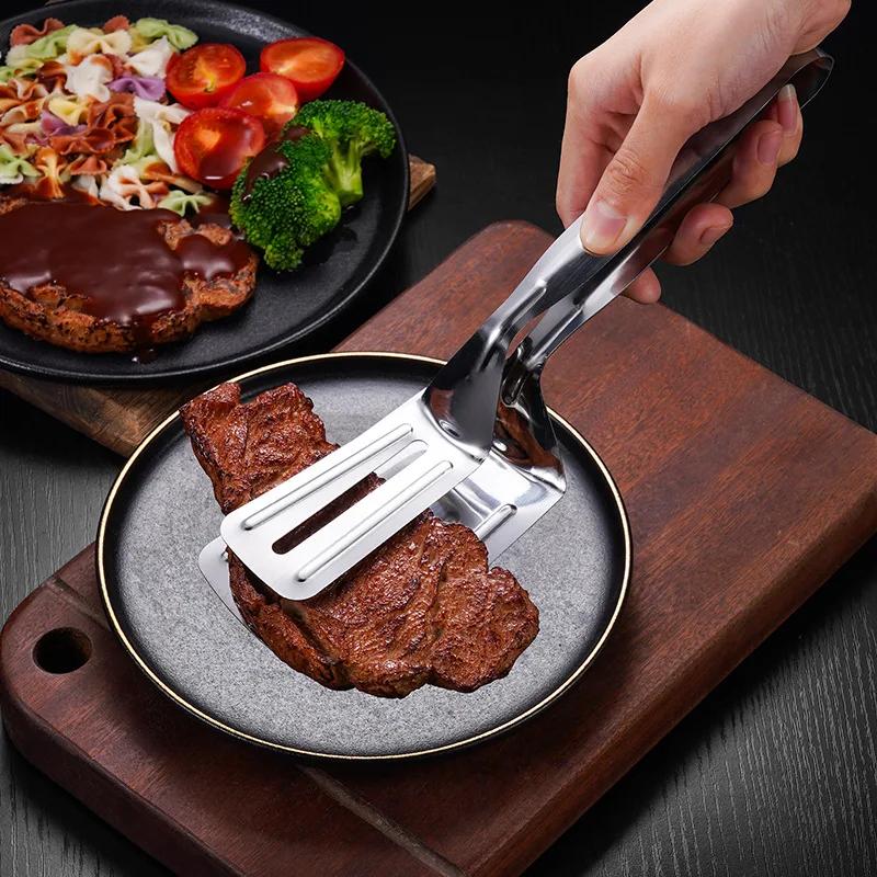 Thickened stainless steel steak with fish saute spatula Food tongs multifunctional kitchen barbecue utensils