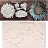 Oversized Sunflower Silicone Mold Leaves Cake Decoration Fondant Mold for Wedding,Birthday Party Cupcake Topper Chocolate Candy Cookies Mousse DIY