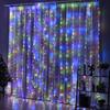 Xiaomi Christmas Lights Curtains for Windows Led Fairy New Year Lighting Room String Battery Powered Garland Waterfalls Decorations
