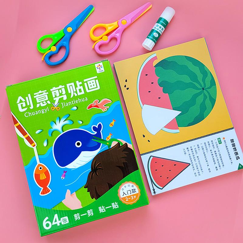 Creative Paper Cutting Collage Kit for Girls Ages 3-6 - Kindergarten Art Materials & Educational Toy