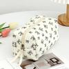Fashion Handbag Quilted Makeup Bag Cute Bow Zipper Storage Bag Multifunctional Travel Storage Pouch Travel