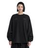 Teulimingbeodeu Lettering Oversized Unisex Long-Sleeve T-Shirts [ Black ]