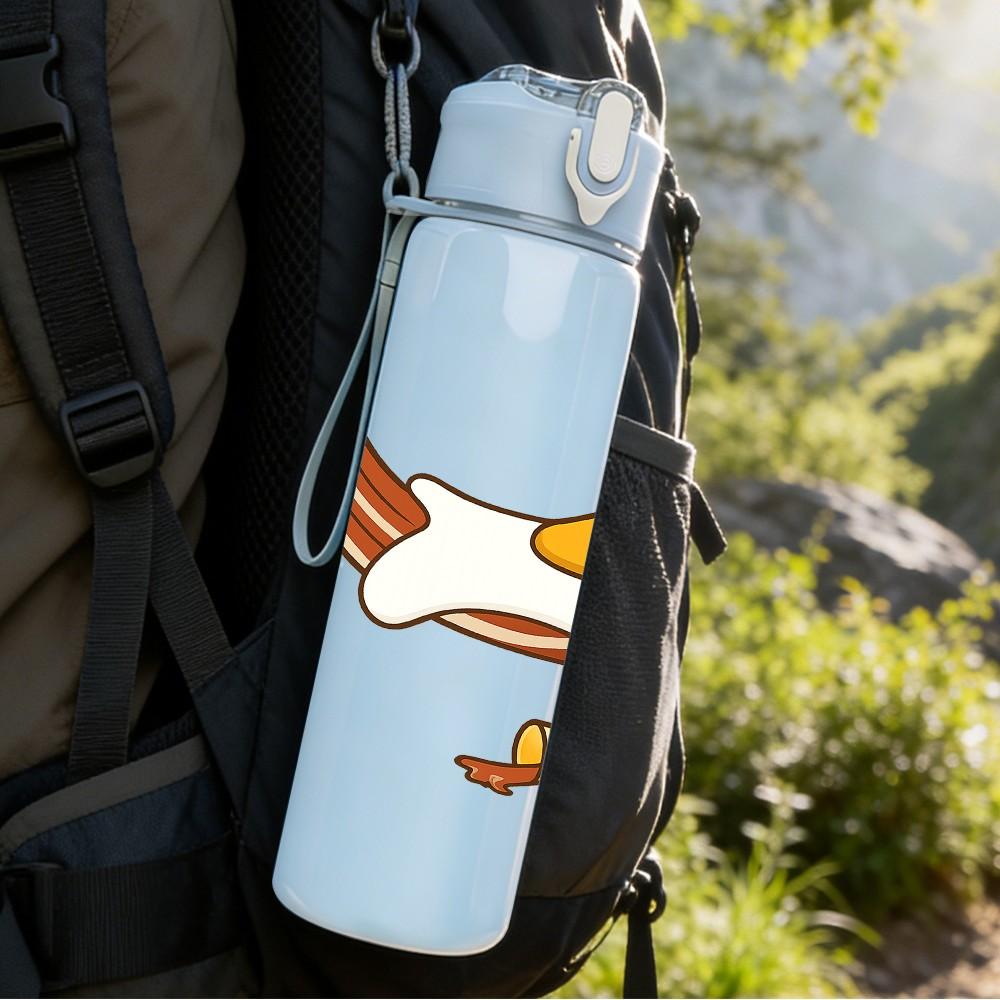 1PC Roasted Chicken Wing Art 750ml Color Plastic Sports Water Bottle Leakproof Flip Straw Lid Suitable for Sports Office Home Use