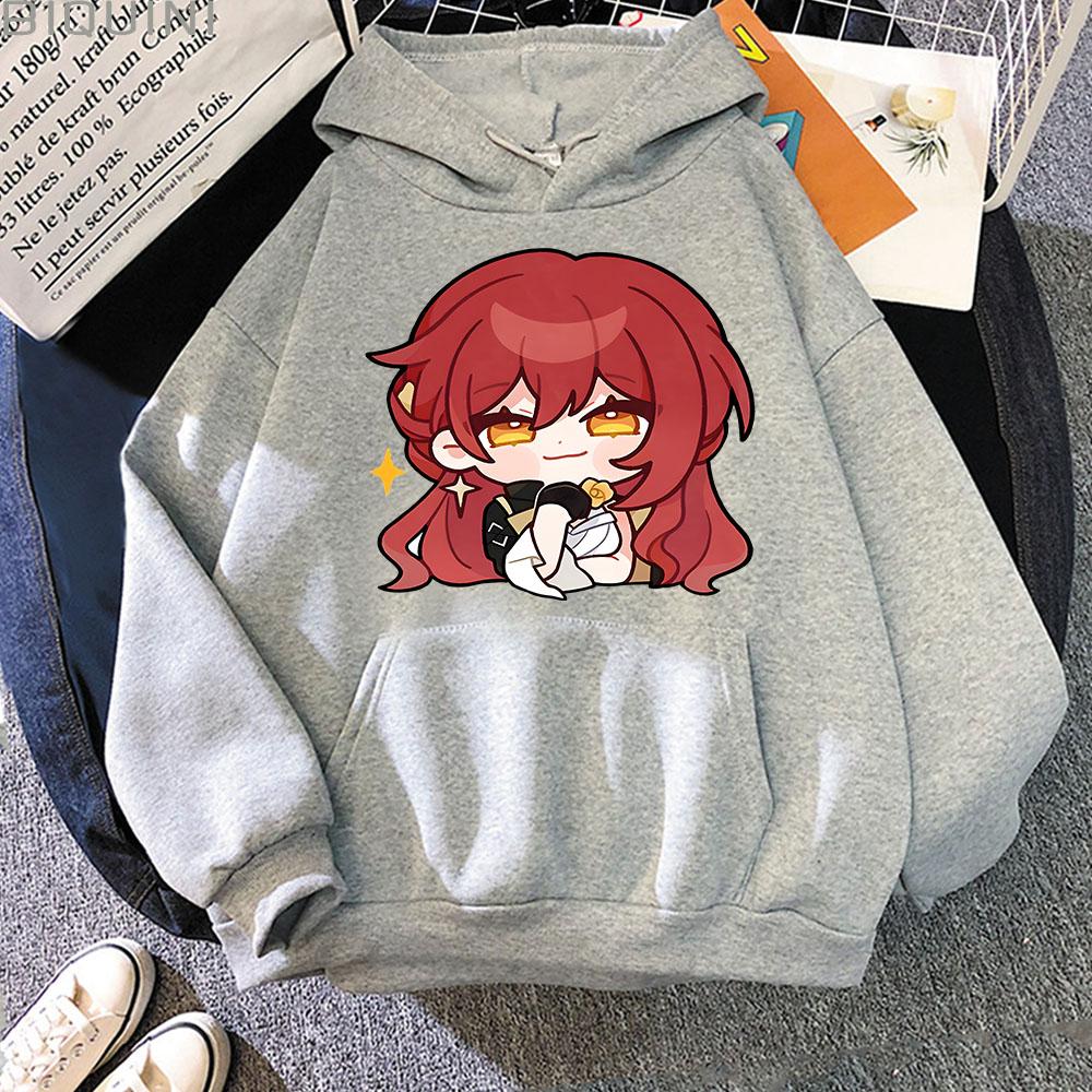 Honkai Star Rail Himeko Cartoon Graphic Hoodies Women Men Streetwear Harajuku Hooded Long Sleeve Sweatshirts Outfits Y2k Clothes