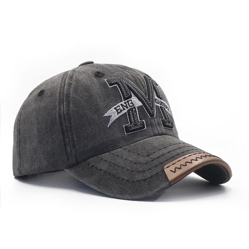 Washed and old M large embroidered baseball cap men's and women's four-season cowboy hat classic embroidery simple cap