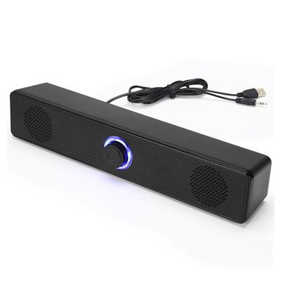 USB-Computerspeaker, Kabelgebundene USB-Desktop-Soundbar mit 3,5-mm-AUX-Eingang, Tragbarer Mini-Lautsprecher für PC, Laptop, Tablet