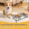 Elevated Pet Feeder Bowl with Stand Stainless Steel Double Bowl Anti Tip Pet Dish Holder for Cat Dog Improve Feeding Posture