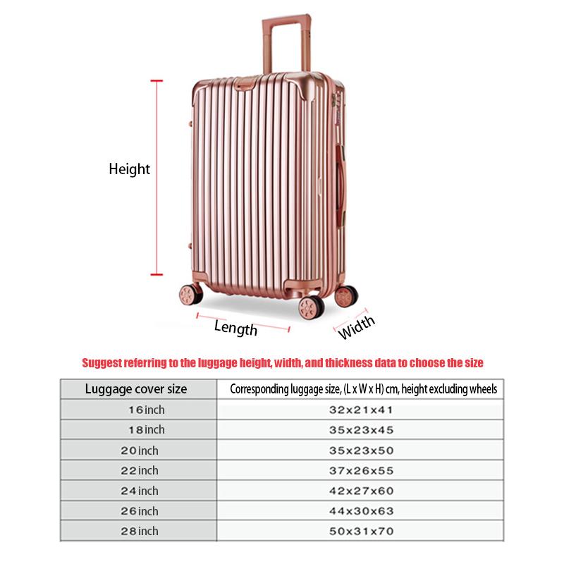 18-30 Inch Transparent Luggage Protector Waterproof Dust Rain Clear PVC Travel Luggage Trolley Durable Suitcase Cover