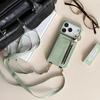 Crossbody Cards Solt Wallet Strap Leather Zipper Phone Case for IPhone Air 17 16 Pro Max 15 Plus 14 13 12 11 Ring Holder Cover