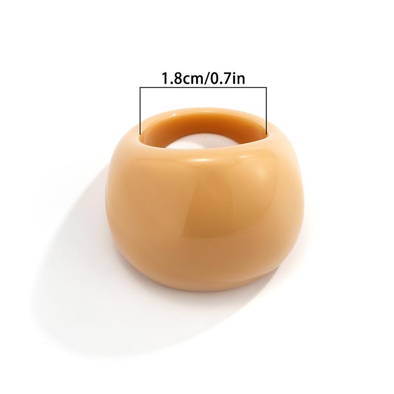 Trendy Big Round Acrylic Resin Rings Boho Punk Geometric Candy Color Finger Ring Korean Fashion Jewelry For Girls Gift