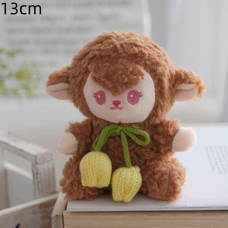 Soft Fluffy Sheep Stuffed Keychain Lovely Lace Skirt Animal Pendant for Kids Purse Accessory Party Gifts