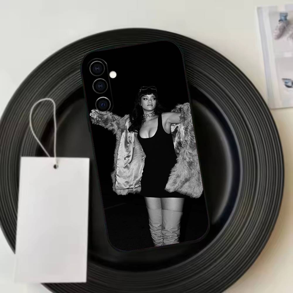 R-Rihanna Phone Case For Samsung Galaxy A73,A72,A71,A70,A53,A52,A51,Soft Silicone Black Cover