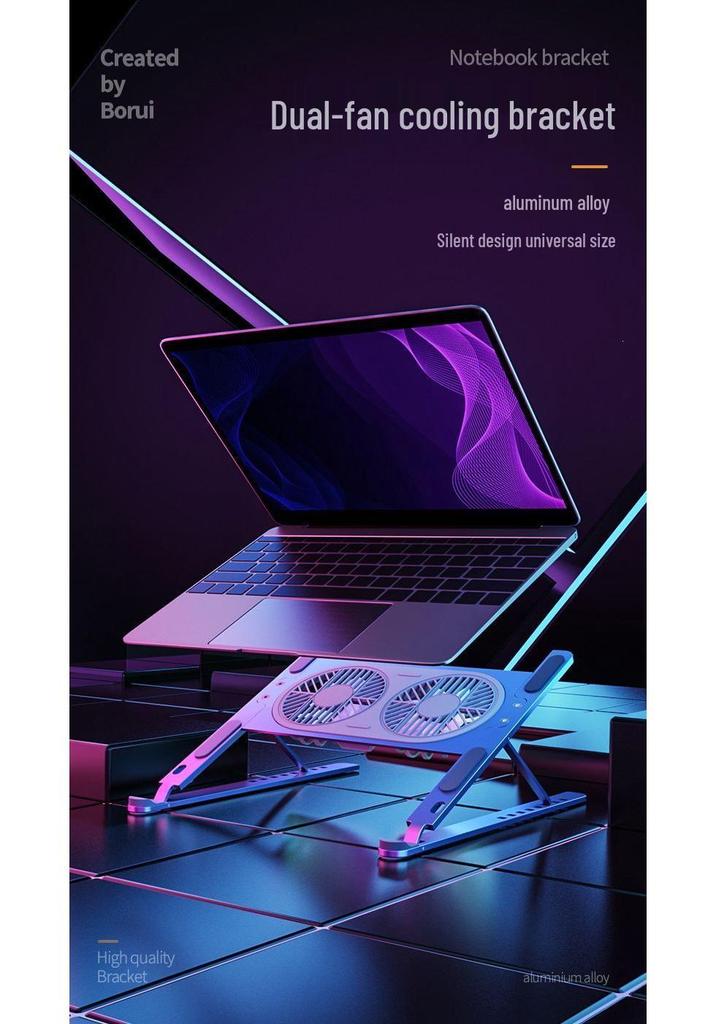 Aluminum Gaming Laptop Cooling Stand with Fan