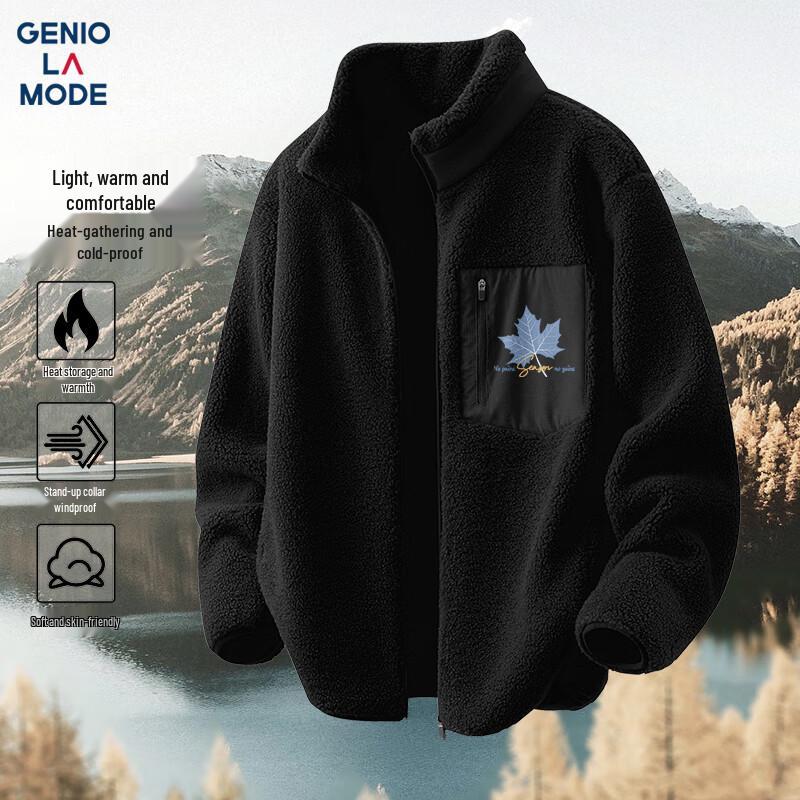 GENIOLAMODE Men's Heavyweight Double-Sided Fleece Jacket